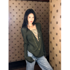 批发实拍实价 羊<b class='q'>毛</b>手工拉线针织套头双色<b class='q'>毛</b>衣