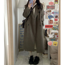 批发黑色毛呢外套女中长款加厚呢子大衣2026秋冬新款学生韩版宽松显瘦