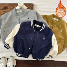 批发官图CVC华棉复合真跳#男童棒球服加绒春季撞色夹克纯色开衫外套