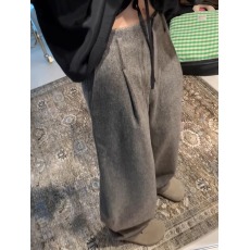 批发韩系气质个性<b class='q'>街头</b>简约西装裤2025早秋灰色宽松高腰设计感阔腿裤子