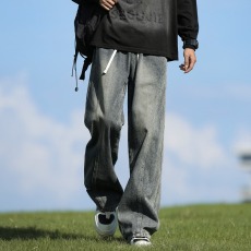 批发直筒牛仔裤男春秋季宽松休闲裤2024新款美式潮流复古水洗男生裤子