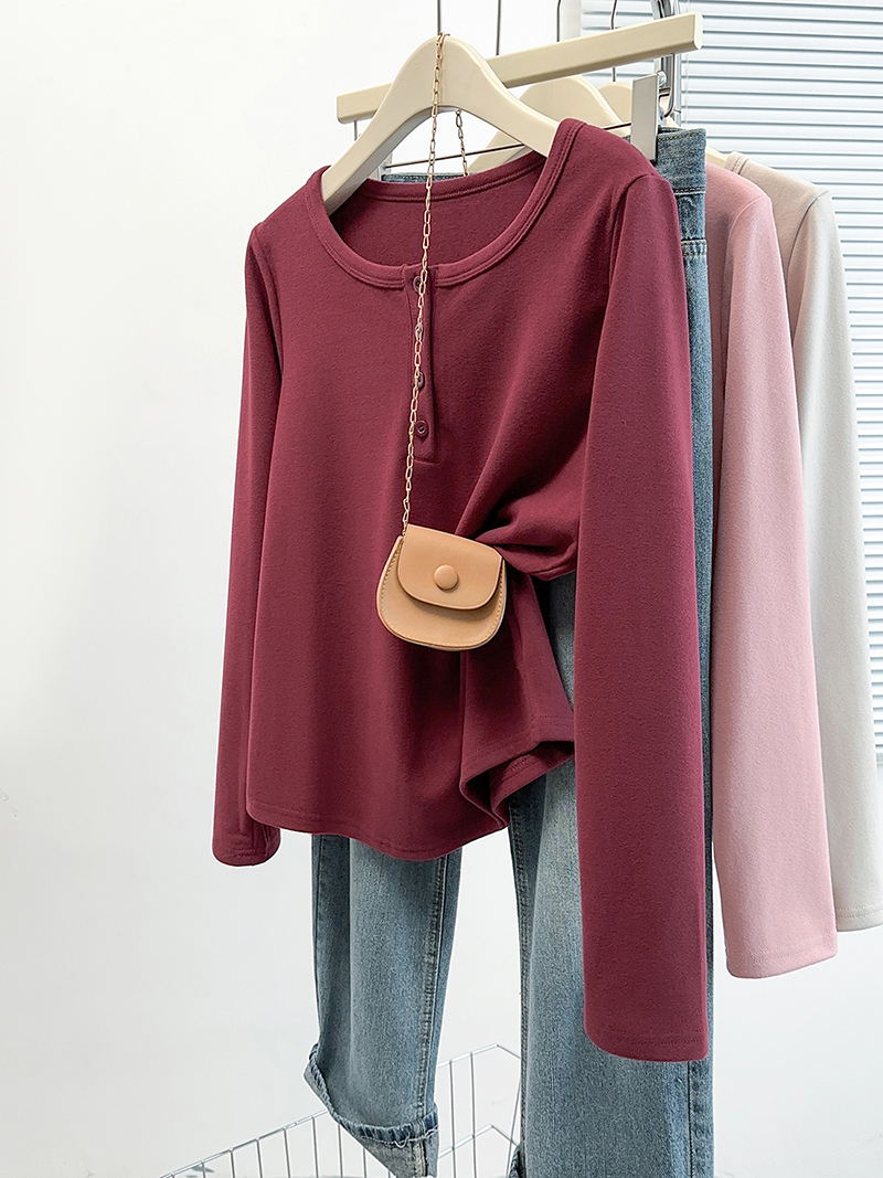 MY12260# 新款胖mm大码女百搭显瘦加厚打底长袖T恤上衣女裝貨源服裝...