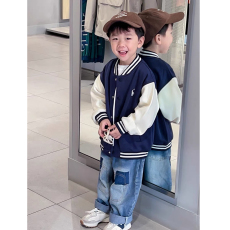 批发官图CVC华棉复合真跳#<b class='q'>男童</b>棒<b class='q'>球</b>服加绒春季撞色夹克纯色<b class='q'>开衫</b>外套