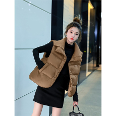 批发官图 棉马甲女2025<b class='q'>冬</b>季新款白鸭绒小个子加厚设计感短款马夹外套