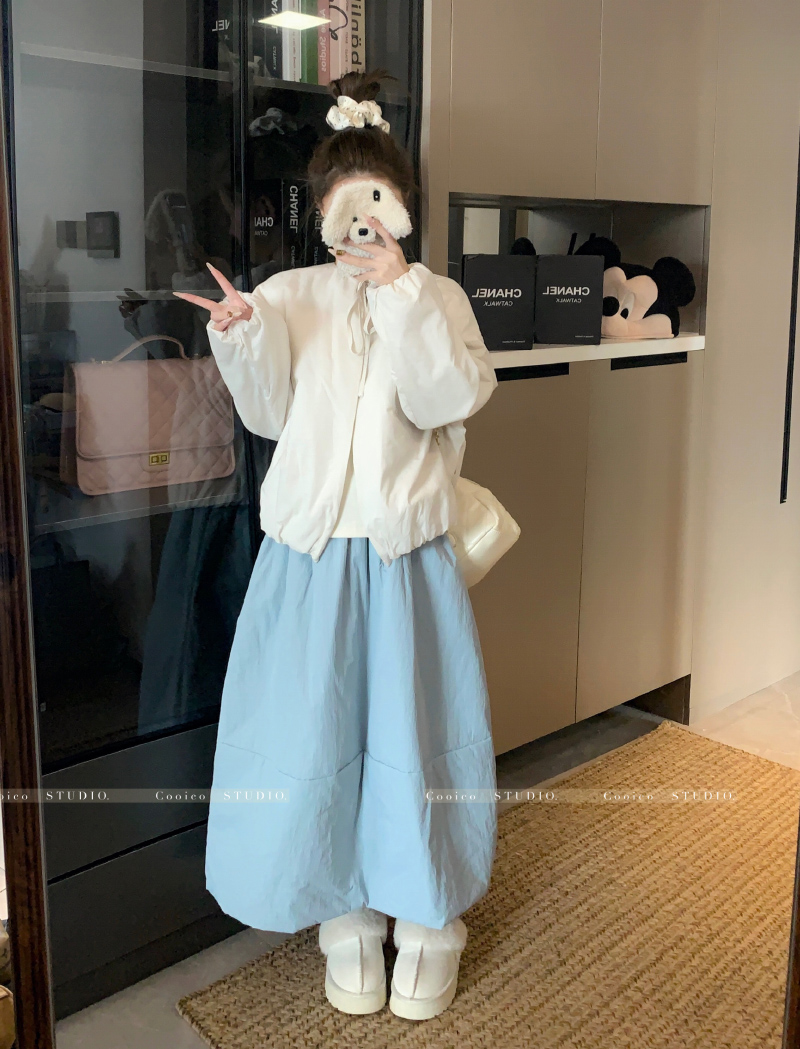 실사 정가 폭발 디자인 센스 전후 둘 착용 레이스업 면 의류