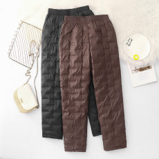 批发实拍中老年妈妈羽绒裤女高腰加厚防寒裤子冬天老人东北大棉裤