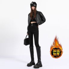 批发弹力魔术小脚牛仔<b class='q'>裤</b>女秋冬加绒加厚<b class='q'>大</b>码胖mm高腰显瘦铅笔紧身<b class='q'>裤</b>子