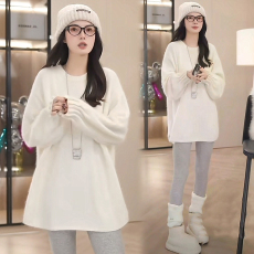 批发官图 袖口设计感气质毛衣女士冬季新款时尚针织衫休闲<b class='q'>中长款</b>上衣