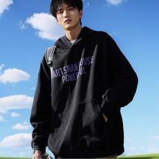 批发加绒加厚重磅460G连帽卫衣男早秋美式男生印花帽衫外套休闲