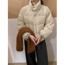 批发2025冬季新款韩系小碎花短款羽绒服立领加厚面包服白鸭绒外套女