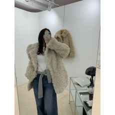 批发已出货chic 韩版卷卷毛仿皮草加棉保暖外套