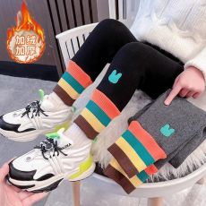 批发人棉螺纹复合450g女童<b class='q'>打底裤</b>女<b class='q'>宝宝</b>春秋冬装棉裤儿童加绒加厚裤子