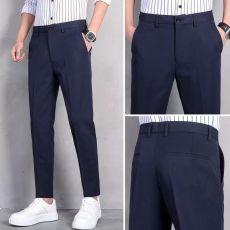 批发高档商务裤子男修身九分裤男西裤男春<b class='q'>秋</b>款直筒西裤男士长裤子潮