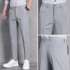 批发春<b class='q'>秋</b>常规九分西装裤男修身小脚青年韩版潮流宽松免烫裤子休闲长裤