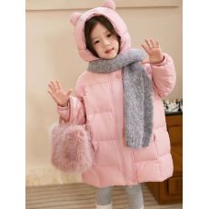 批发新款棉服中长款棉衣洋气女童加厚保暖棉袄外套