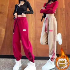 批发欧货卫<b class='q'>裤</b>女<b class='q'>条纹</b>束脚加绒运动<b class='q'>裤</b>2025秋冬新款百搭宽松休闲哈伦<b class='q'>裤</b>子