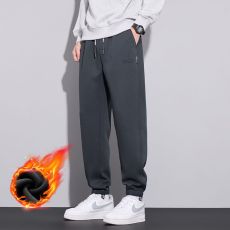 批发冬季加绒加厚保暖休闲裤男宽松百搭棉质舒适重磅保暖锁温针织卫裤