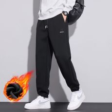 批发加绒加厚保暖休闲卫裤男宽松百搭冬季御寒舒适重磅针织运动裤