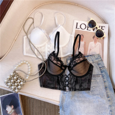 批发实拍~小胸聚拢性感背心蕾丝<b class='q'>欧美</b>胸衣软钢圈薄款女士<b class='q'>文胸</b>没有