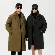 批发冬季新款爆款长款风衣白鸭绒外套<b class='q'>商务</b>轻奢帅气情侣上衣男女羽绒服