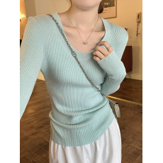 批发法式修身u领<b class='q'>打底衫</b>女秋冬2026新款内搭高级感毛衣<b class='q'>长袖</b>针织衫上衣