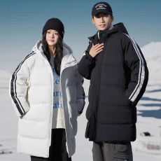 批发实拍冬季加厚保暖棉服连帽中长款棉衣男女款外穿防风军大衣棉袄