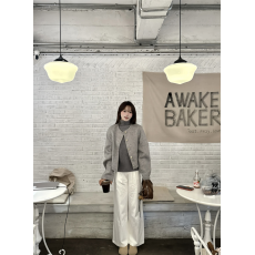 批发实拍 <b class='q'>双面</b><b class='q'>羊绒</b>灰色短款呢子<b class='q'>大衣</b>女秋冬季毛呢外套高级感小个子