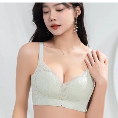 批发蕾丝内衣女透气薄款乳胶内衣女小胸聚拢收副乳防下垂调整型文胸罩