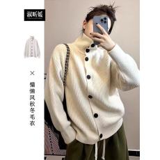 批发高领加厚毛衣<b class='q'>外套女</b>春秋季2026新款慵懒风高级感穿搭宽松针织开衫