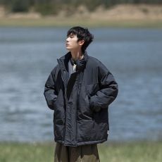 批发<b class='q'>日系</b><b class='q'>复古</b>简约机能风立领棉衣男潮牌宽松百搭防风情侣保暖棉袄