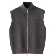 批发气质女士装新款冬季时尚法式高级感两穿领拉链无袖背心马甲