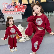 批发女童春秋<b class='q'>套装</b>2025新款中大童新中式国风衣服女<b class='q'>宝宝</b>春装<b class='q'>卫衣</b>三件套
