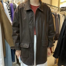 批发韩国东大门2025秋<b class='q'>冬</b>新款咖色PU皮长袖皮衣外套休闲显瘦上衣女