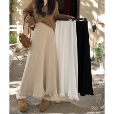 批发大码2025秋<b class='q'>冬</b>季新款显瘦a字针织半身裙女胖mm高腰伞裙百褶长裙子