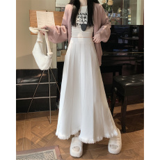 批发大码2025秋冬季<b class='q'>新款</b>显瘦a字针织<b class='q'>半身裙</b>女胖mm高腰伞裙百褶长裙子