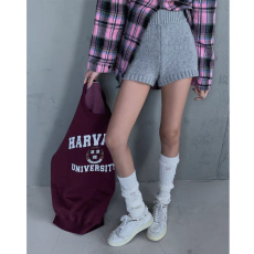 批发<b class='q'>韩国</b>2024年秋冬简约松紧腰针织休闲短裤女