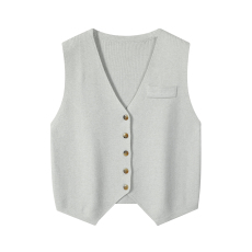 批发实拍  针织开衫<b class='q'>西装</b>马甲女外搭2024新款纯色叠穿毛衣背心坎肩外套