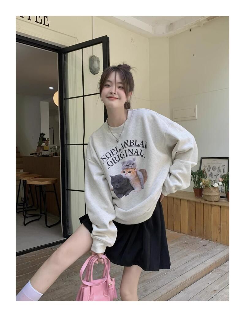 PF28579#华棉复合秋冬装卫衣女印花女裝貨源服裝批發