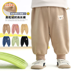批发宝宝加绒<b class='q'>裤子</b>秋冬<b class='q'>婴儿</b>衣服男童长裤女童加厚冬装儿童保暖棉裤冬季