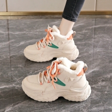 批发棉鞋<b class='q'>冬</b>季高帮加绒老爹鞋运动女鞋货号