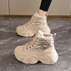 批发新款<b class='q'>冬</b>季加绒加厚棉鞋厚底高帮运动老爹鞋女鞋货号