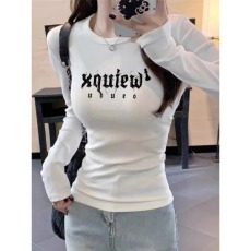 批发罗纹德绒 后包领 磨毛加绒保暖打底衫女秋冬新款修身洋气长袖<b class='q'>t</b><b class='q'>恤</b>