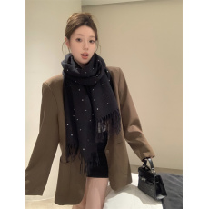 批发实拍不减价 白色围巾女冬季韩系氛围感加厚学生保暖围脖披肩外搭