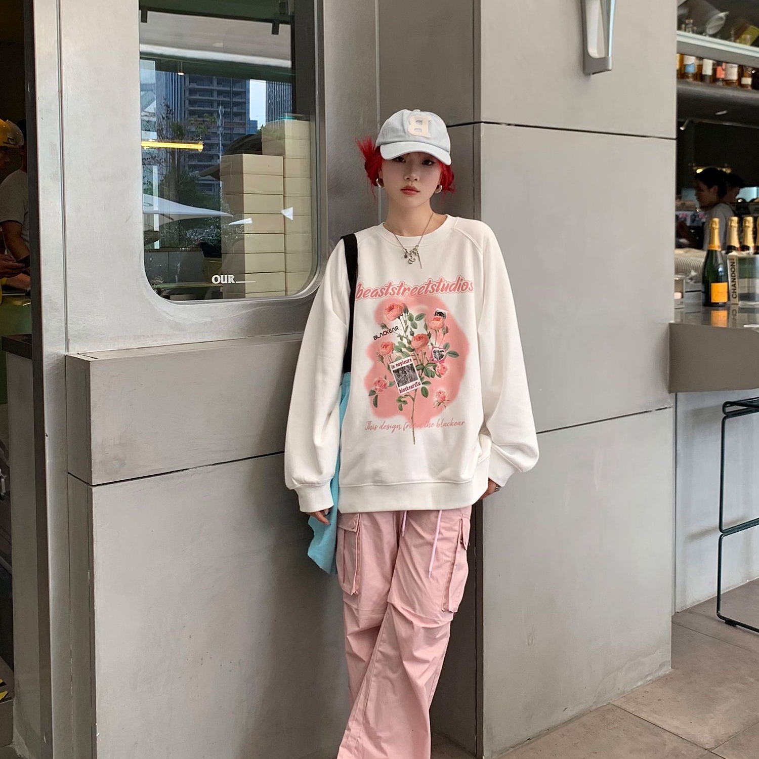 PF28574# 华棉复合秋冬装卫衣女印花女裝貨源服裝批發