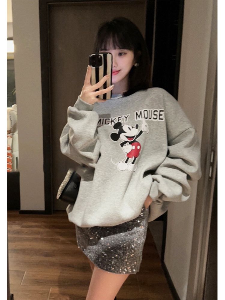 PF28572#华棉复合卫衣女印花女裝貨源服裝批發