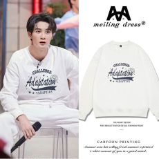 批发檀健次同款卫衣秋冬加绒加厚圆领重磅套头长袖休闲男女同款