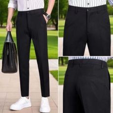 批发商务男士西装休闲裤西装休闲裤直筒韩版修身纯色小脚垂感潮流