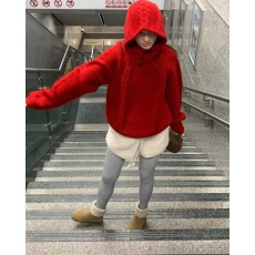 实拍实价 爆款设计感红色圣诞新年毛衣