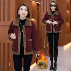 批发<b class='q'>大码</b>加绒加厚保暖<b class='q'>外套</b>女冬季新款时尚百搭上衣中老年妈妈装风衣女