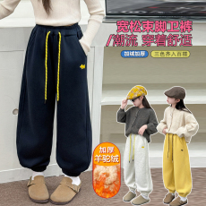 批发女<b class='q'>童</b><b class='q'>加绒</b><b class='q'>冬</b>装卫裤2025新款儿<b class='q'>童</b><b class='q'>中大</b><b class='q'>童</b>运动休闲长裤加厚一体秋冬